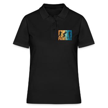 Paintball Paintballer Gotcha Vintage Geschenk - Frauen Polo Shirt - Schwarz - Vorne - Ailine (174cm)