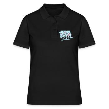 Sommer Scribble Früchte - Frauen Polo Shirt - Schwarz - Vorne - Ailine (174cm)