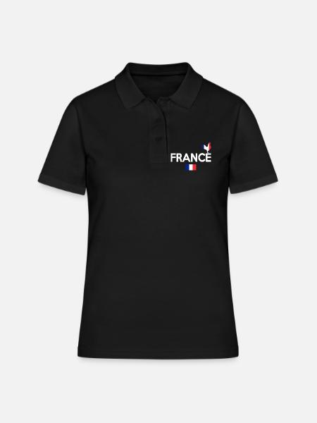 Coq Tricolore Illustration pour Passionnés - Polo Femme - noir