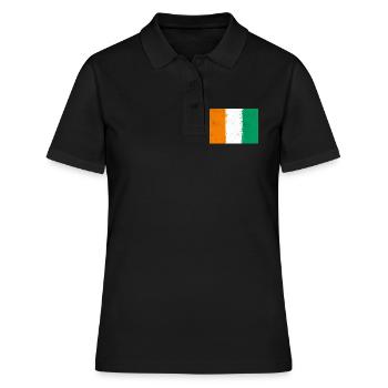 Flagge von Côte d'Ivoire - Frauen Polo Shirt - Schwarz - Vorne - Ailine (174cm)