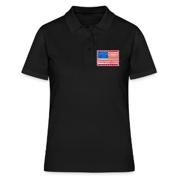 MAKE_AMERICA_HUMAN_AGAIN _A5 - Polo Femme - noir - Devant - Ailine (174cm)