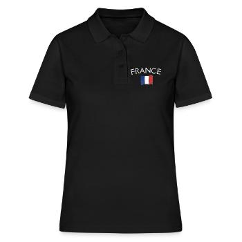 France Flag Vintage  - Polo Femme - noir - Devant - Ailine (174cm)