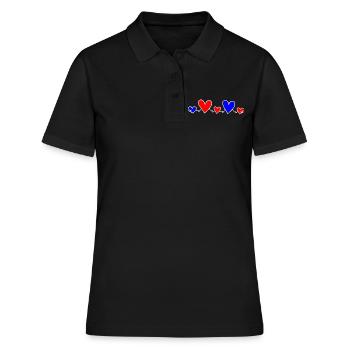 Famille 3 Enfants Parents 1 Fils 2 Filles Coeur - Polo Femme - noir - Devant - Ailine (174cm)