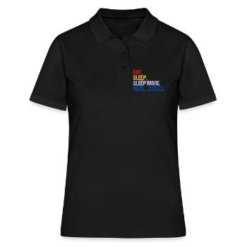 MANGER DORMIR DORMIR DORMIR PLUS ZzZzZ - Polo Femme - noir - Devant - Ailine (174cm)