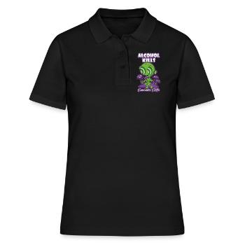 L’alcool tue les frissons du cannabis Fumer de l’herbe Pothead - Polo Femme - noir - Devant - Ailine (174cm)