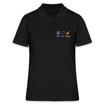 Frieden Liebe Malen - Frauen Polo Shirt - Schwarz - Vorne - Ailine (174cm)