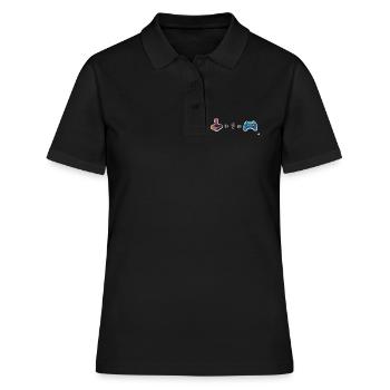 Retro Joystick trifft Gamepad - Frauen Polo Shirt - Schwarz - Vorne - Ailine (174cm)