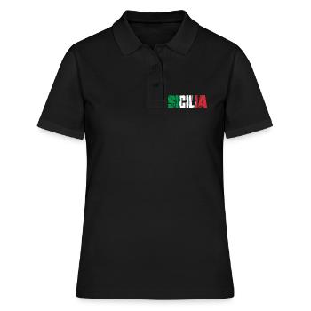 Sicile, Italie, île de Sicile - Polo Femme - noir - Devant - Ailine (174cm)