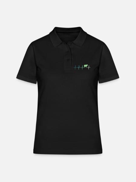 moutons battement de cœur mouton moutons - Polo Femme - noir