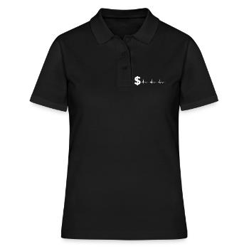 Signe dollar $ ECG Battement de cœur - Polo Femme - noir - Devant - Ailine (174cm)