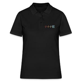 Clé d’alto, alto, alto, battement de cœur - Polo Femme - noir - Devant - Ailine (174cm)