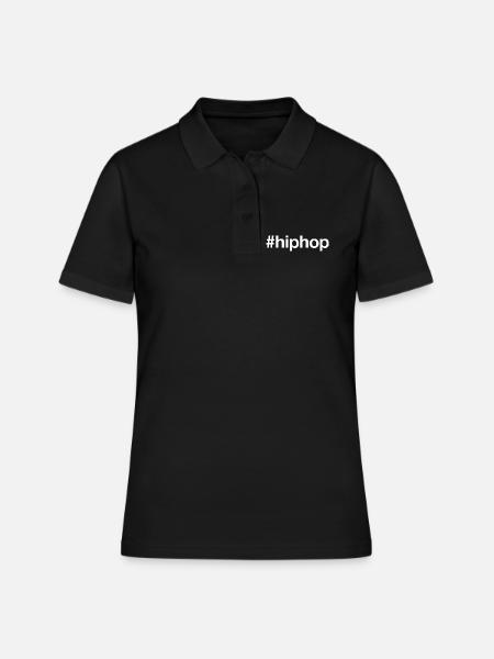 HIP HOP Hashtag Blanc - Polo Femme - noir