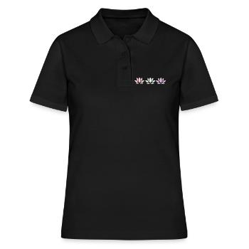 Fleur de lotus Fleur de lotus Fleur de lotus Fleur de violette Fleur de yoga - Polo Femme - noir - Devant - Ailine (174cm)