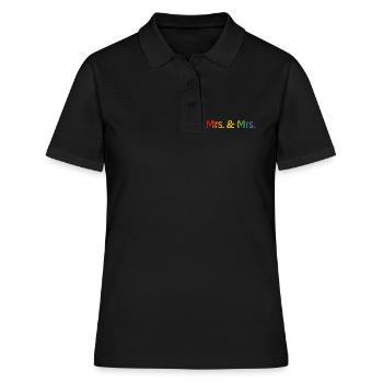 Rainbow Mrs and Mrs 1 - Women's Polo Shirt - black - Front - Ailine (174cm)