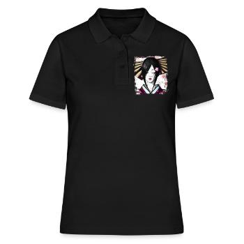 Geisha, traditionelle digitale Kunst, Japan - Frauen Polo Shirt - Schwarz - Vorne - Ailine (174cm)