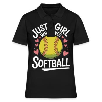 Softball Sports Joueur de softball - Polo Femme - noir - Devant - Ailine (174cm)