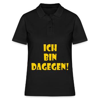 Ich bin dagegen - Frauen Polo Shirt - Schwarz - Vorne - Ailine (174cm)