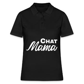 Chat Mama - Frauen Polo Shirt - Schwarz - Vorne - Ailine (174cm)