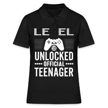 Niveau officiel Teenager 13 débloqué pour les joueurs 13 - Polo Femme - noir - Devant - Ailine (174cm)