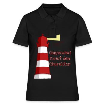 Phare Vent contraire nord-allemand Capitaine Dicton - Polo Femme - noir - Devant - Ailine (174cm)