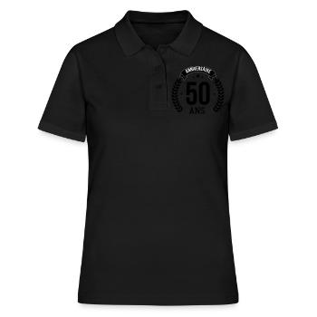 50 ans anniversaire - Polo Femme - noir - Devant - Ailine (174cm)