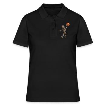 Basketball Spieler Ballspiel Halloween Skelett Fan - Frauen Polo Shirt - Schwarz - Vorne - Ailine (174cm)