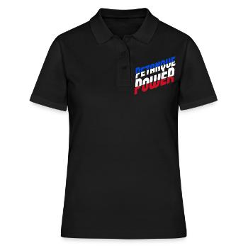 Joueur de pétanque Power Boule Boccia - Polo Femme - noir - Devant - Ailine (174cm)