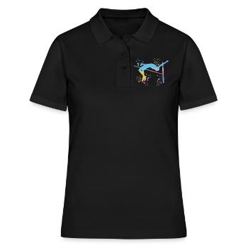 Saut en hauteur Aquarelle Saut en hauteur - Polo Femme - noir - Devant - Ailine (174cm)