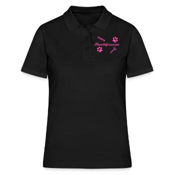Hundefriseurin Beruf Geschenk Lustig Frauen - Frauen Polo Shirt - Schwarz - Vorne - Ailine (174cm)