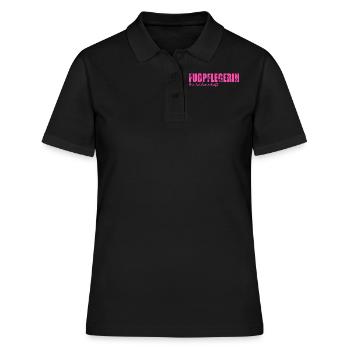 Fußpflege Pediküre Podologe Nagelstudio Geschenk - Frauen Polo Shirt - Schwarz - Vorne - Ailine (174cm)