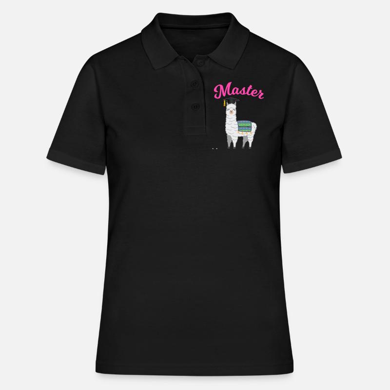 Master Studium Abschluss Lama Alpaka Geschenk - Frauen Polo Shirt - Schwarz
