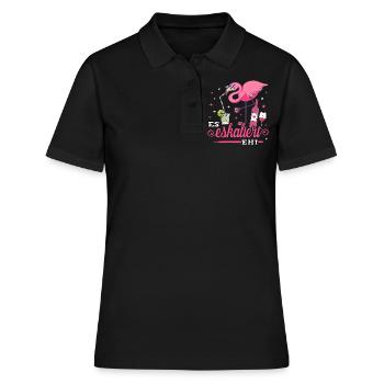 Es eskaliert eh Damen Shirt Flamingo Malle Outfit - Frauen Polo Shirt - Schwarz - Vorne - Ailine (174cm)