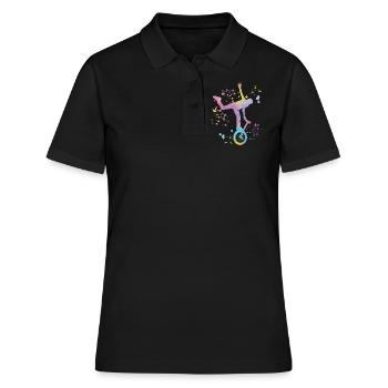 Unicycliste monocycle monocycle - Polo Femme - noir - Devant - Ailine (174cm)