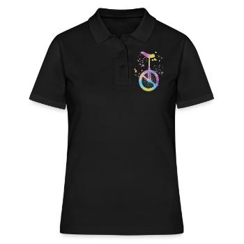 Unicycliste monocycle monocycle - Polo Femme - noir - Devant - Ailine (174cm)