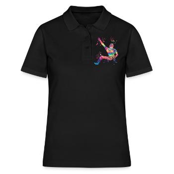 Boulderer Colorsplash Boulder Bouldern - Frauen Polo Shirt - Schwarz - Vorne - Ailine (174cm)