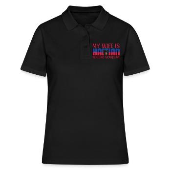 Haiti Ehefrau - Frauen Polo Shirt - Schwarz - Vorne - Ailine (174cm)