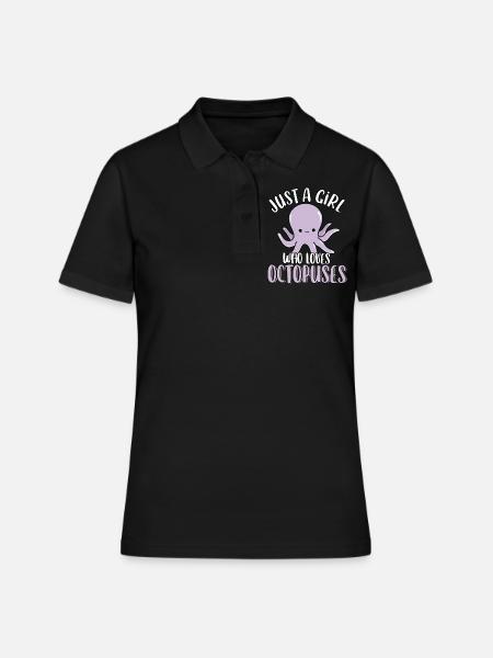 Juste une fille qui aime les pieuvres mignonne marine drôle - Polo Femme - noir