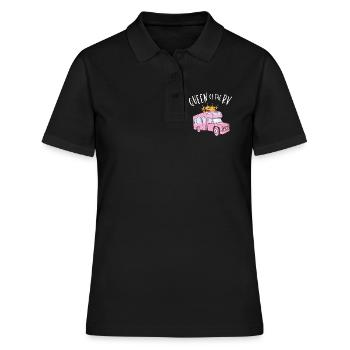 Reine du VR - Reine du campeur - Polo Femme - noir - Devant - Ailine (174cm)