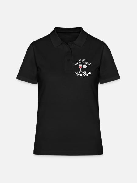 golf, golf sport, golf humour, golfeur - Polo Femme - noir
