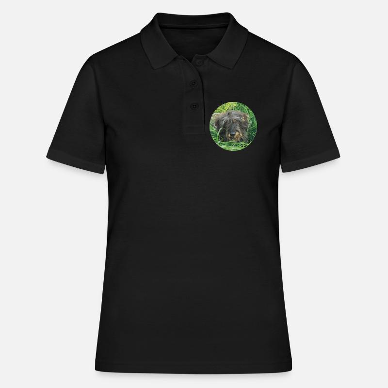 Teckel mignon à poil dur - teckel à poil dur teckel - Polo Femme - noir