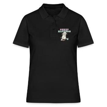 Mouton Arrive Rire Pastel - Polo Femme - noir - Devant - Ailine (174cm)