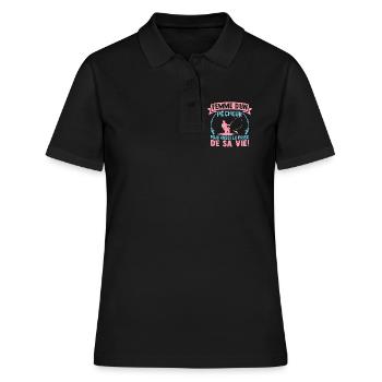 Wife of a fisherman but also the catch of his life - Women's Polo Shirt - black - Front - Ailine (174cm)