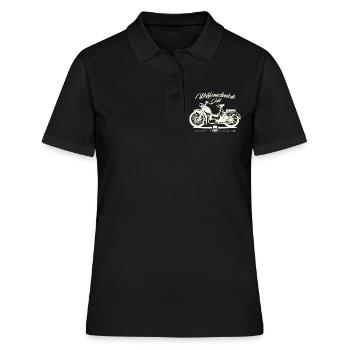 Simson SR2 - DDR Ostalgie Kultmoped - Frauen Polo Shirt - Schwarz - Vorne - Ailine (174cm)