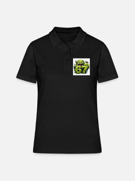Monstre de Slime Vert 67 - Polo Femme - noir