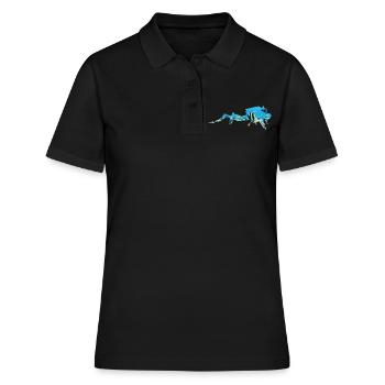 Récif corallien sous-marin plongeurs - Polo Femme - noir - Devant - Ailine (174cm)