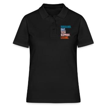 Support technique Computer It Admin Cadeau - Polo Femme - noir - Devant - Ailine (174cm)