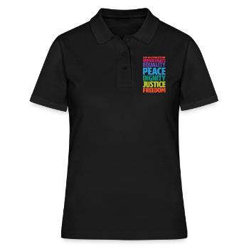 Menschenrechte - Frauen Polo Shirt - Schwarz - Vorne - Ailine (174cm)