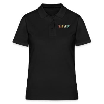 Skateboard Skater Skate Skaten Geschenk - Frauen Polo Shirt - Schwarz - Vorne - Ailine (174cm)