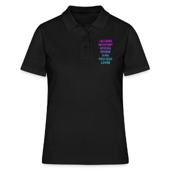 Motivation Motiver Carrière Dire Cadeau - Polo Femme - noir - Devant - Ailine (174cm)