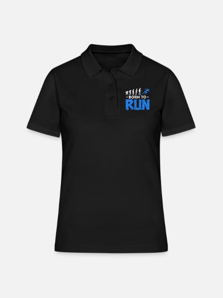 Laufen Läufer Jogging Joggen Läuferin Geschenk - Frauen Polo Shirt - Schwarz